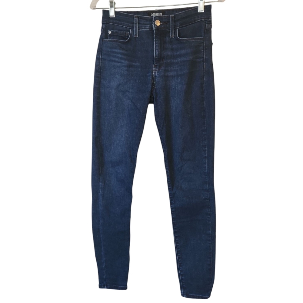 Denizen From Levi's Women's High Rise Washed Dark Blue Denim Jeans Size 27